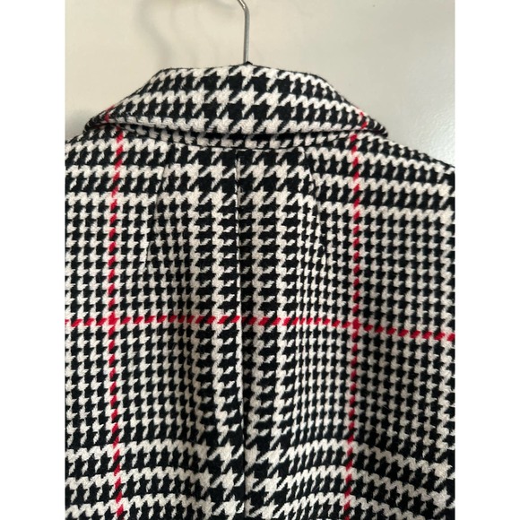Talbots Wool Blend Black White Houndstooth Jacket Sz 10 - Picture 6 of 13